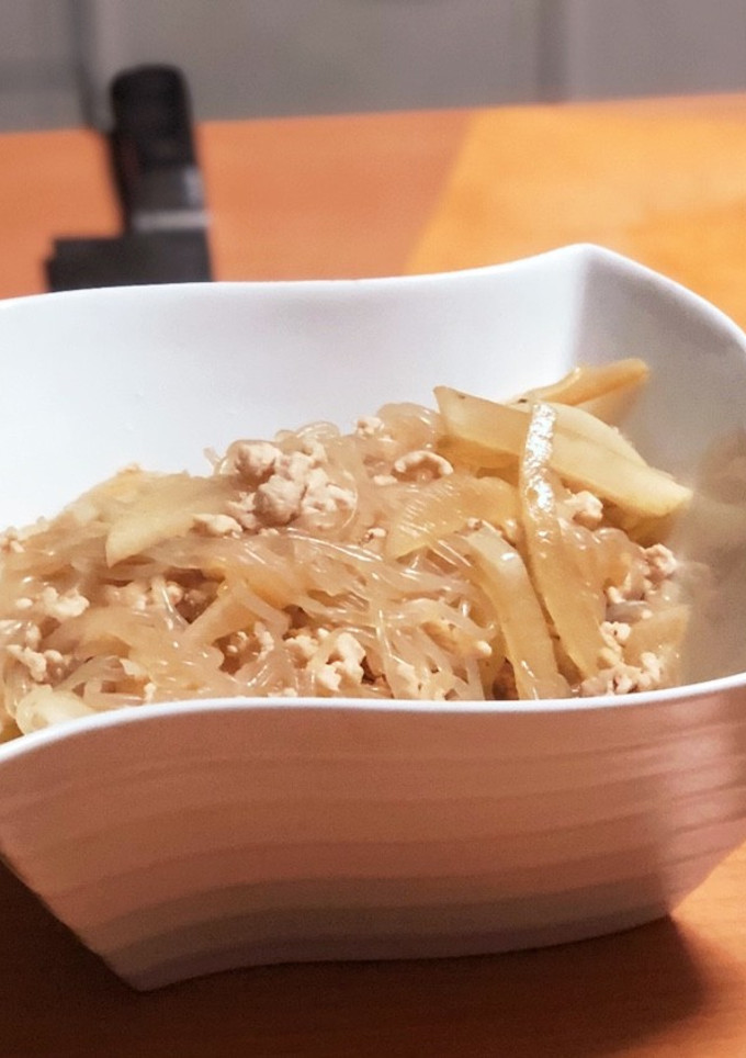 大根とひき肉としらたきの炒め煮-レシピのメイン写真