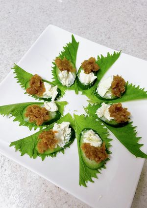 きゅうりのクリチと金山寺味噌のせ-レシピのメイン写真