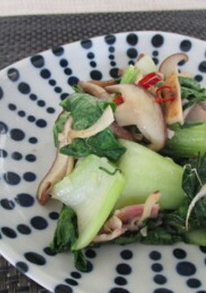 しいたけとチンゲン菜のペペロンチーノ風-レシピのメイン写真