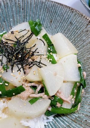 だいこんとニラの中華丼-レシピのメイン写真