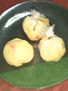 さつまいもとリンゴのきんとん団子柚子風味-レシピのメイン写真