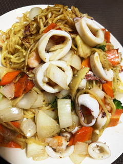 恐怖!!イカを捌こう イカ塩焼きそば-レシピのメイン写真
