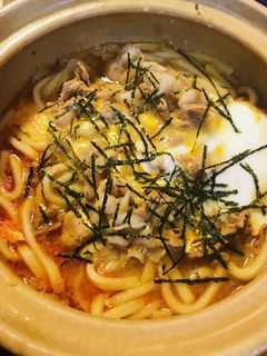 プチッと鍋●豚肉&玉子のキムチ鍋焼うどん-レシピのメイン写真