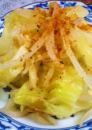 ポン酢・七味・もやし・キャベツ-レシピのメイン写真