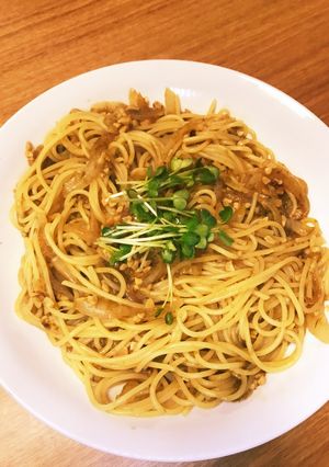 のり佃煮と玉ねぎの納豆パスタ-レシピのメイン写真