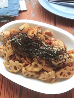れんこんと鶏もも肉の焼肉のたれポン酢炒め-レシピのメイン写真