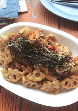 れんこんと鶏もも肉の焼肉のたれポン酢炒め-レシピのメイン写真