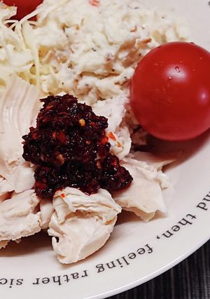 鶏ささみに食べるラー油♪-レシピのメイン写真