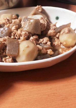 里芋とこんにゃくとひき肉のあんかけ-レシピのメイン写真