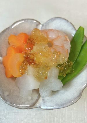 簡単お正月！海老と野菜のジュレのせ-レシピのメイン写真