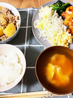 肉じゃがとエビフライ-レシピのメイン写真