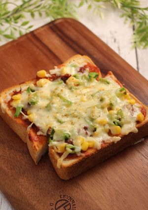簡単！スナップエンドウのピザトースト-レシピのメイン写真