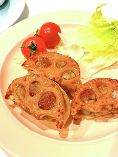 照り焼き味★れんこんの挟みハンバーグ-レシピのメイン写真