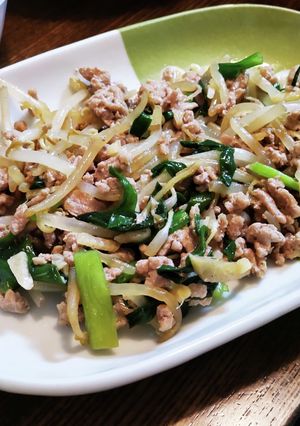 簡単☆ひき肉のニラもやし炒め-レシピのメイン写真