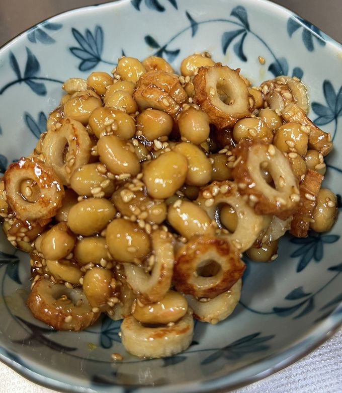 ちくわと水煮大豆の甘辛炒めがたまらん➰♪ by hiro☆77OY