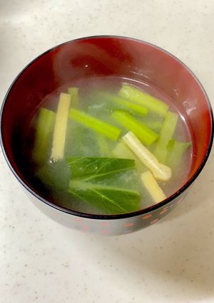 下茹で冷凍保存した小松菜の味噌汁^^-レシピのメイン写真