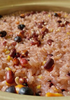 【土鍋】雑穀米入りのお赤飯-レシピのメイン写真