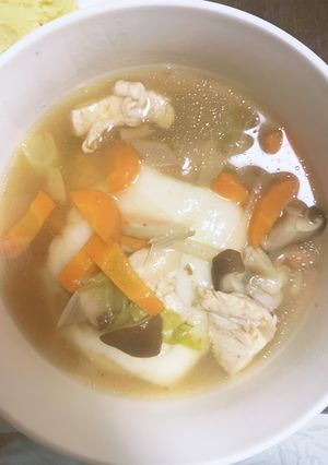 麺つゆで簡単野菜たっぷりコク旨お雑煮-レシピのメイン写真