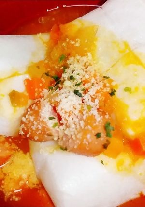 ♪洋風トマトスープで作ったお雑煮♪-レシピのメイン写真