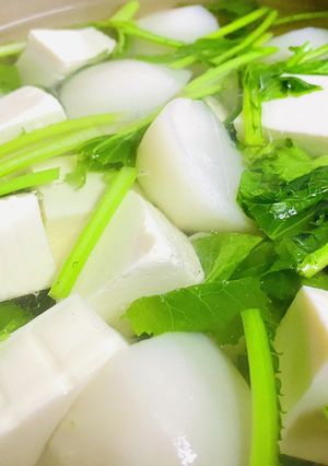橙酢でたべる・かぶの湯豆腐-レシピのメイン写真
