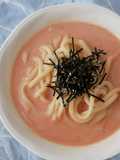レンジ4分皿1つ。ロゼクリームうどん