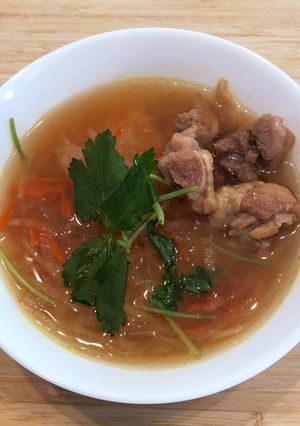 シンプルに★引き菜のお雑煮with旨煮-レシピのメイン写真