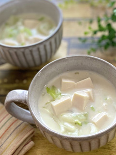 5分で出来る!白菜と豆腐のクリームスープ-レシピのメイン写真
