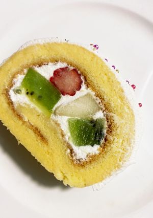ふわふわ　米粉　ロールケーキ　QC-レシピのメイン写真