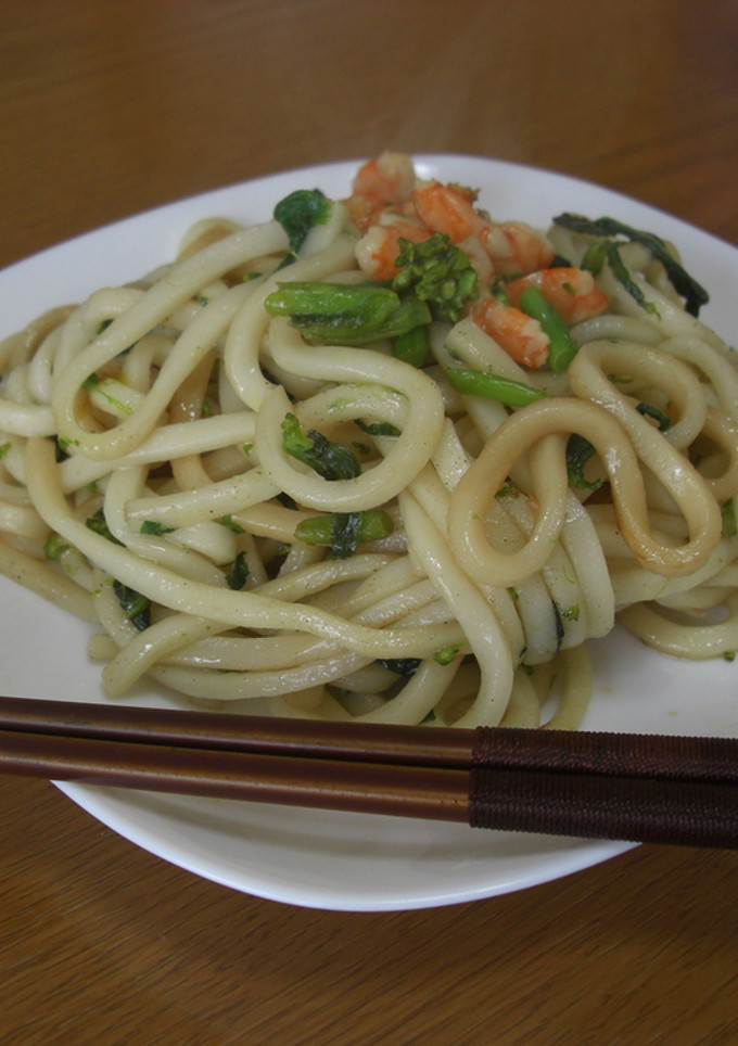 ♪菜の花のマヨ焼きうどん♪-レシピのメイン写真
