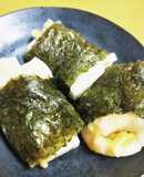 切餅とピザ用チーズで磯辺巻き