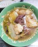 おでんの残りは、野菜たっぷり汁