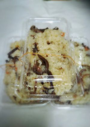 エコ料理　お節の残りでおこわ　圧力鍋-レシピのメイン写真