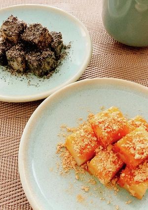 角餅で、きな粉とごまのコロコロ餅♪-レシピのメイン写真