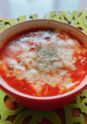 ☆レンジで4分！トマト餅チーズスープ☆-レシピのメイン写真