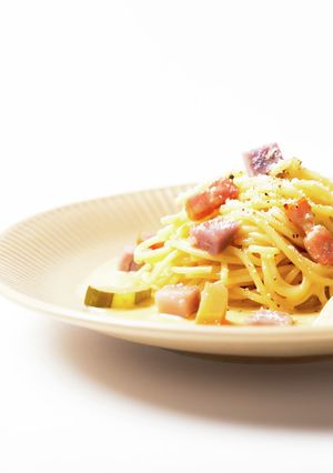 紫芋蜜のカルボナーラ-レシピのメイン写真