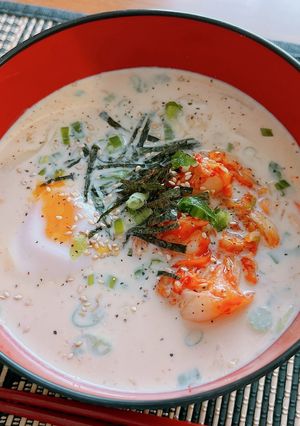 ☆レンジで5分！キムチーズ豆乳うどん☆-レシピのメイン写真