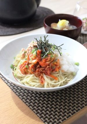 ランチに☆ツナ納豆キムチおろしスパゲティ-レシピのメイン写真