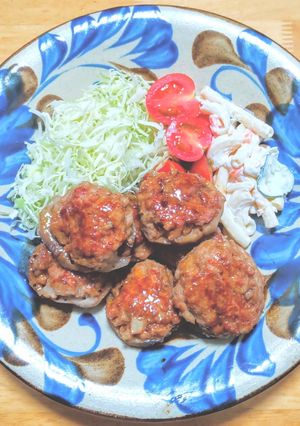 豚ひき肉と冷凍山芋トロロで蓮根の肉詰め-レシピのメイン写真