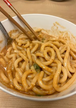 ピリ辛ピーナッツバター　うどん-レシピのメイン写真
