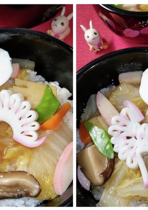 お正月に残った材料いろいろ入れてで中華丼-レシピのメイン写真