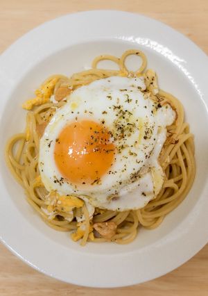 貧乏人のパスタ（目玉焼きのパスタ）-レシピのメイン写真