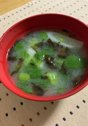 小松菜と餅のりのお味噌汁〜♪-レシピのメイン写真