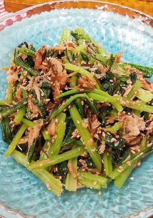 カレイの縁側と小松菜のお浸し-レシピのメイン写真