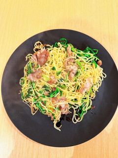 【超簡単】豆苗豚肉塩焼きそば【ラード】-レシピのメイン写真