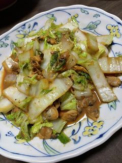 冷凍あさりと白菜の味噌ポン酢炒め-レシピのメイン写真