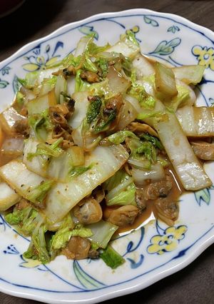 冷凍あさりと白菜の味噌ポン酢炒め-レシピのメイン写真