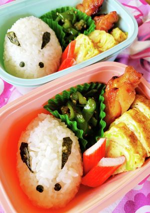 キャラ弁☆雪うさぎ！？宇宙人！？な弁当。-レシピのメイン写真