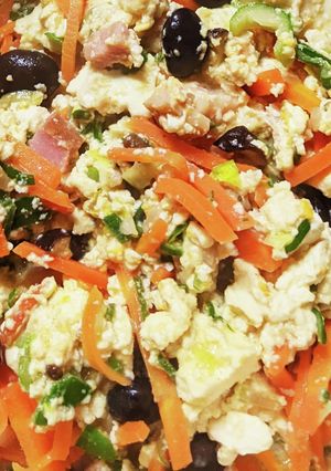 超簡単 おせちの残りで炒り豆腐-レシピのメイン写真