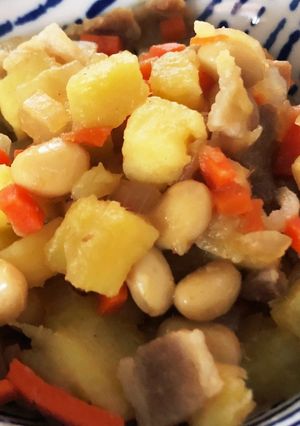 さつまいも入り！味噌味ポークビーンズ-レシピのメイン写真