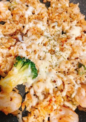 【家にあるもので】エビとしめじの焼飯-レシピのメイン写真